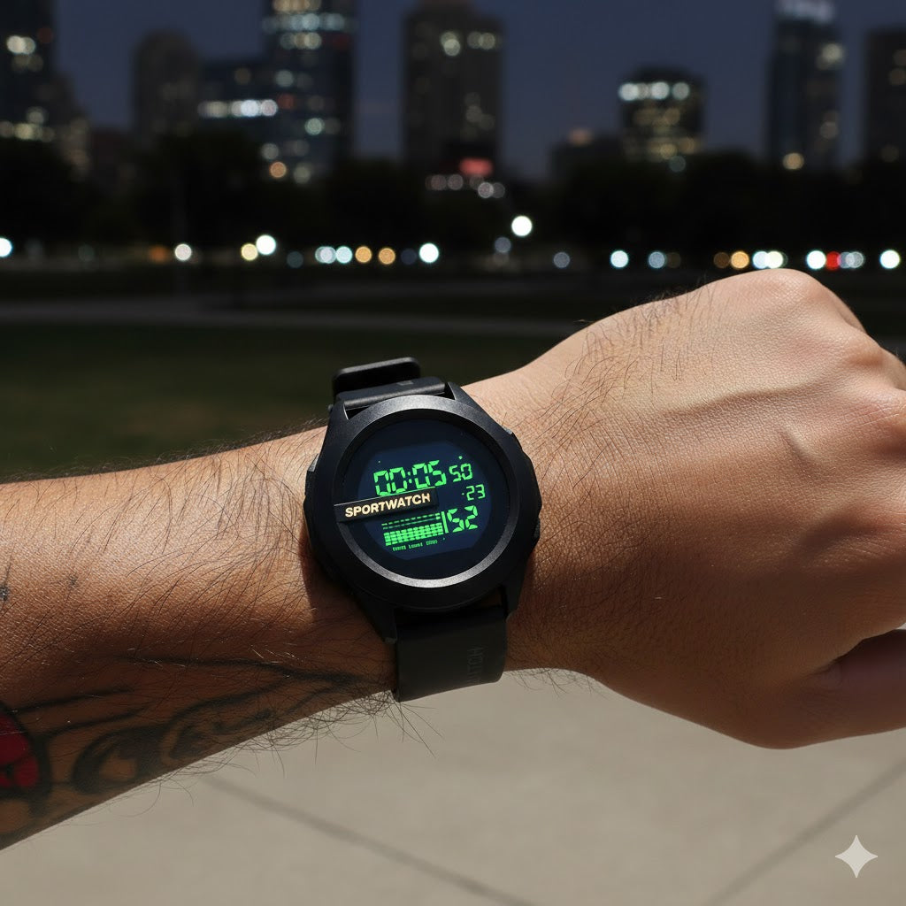 Reloj "Tactical Stealth" - El Aura del Dominio Deportivo Nocturno