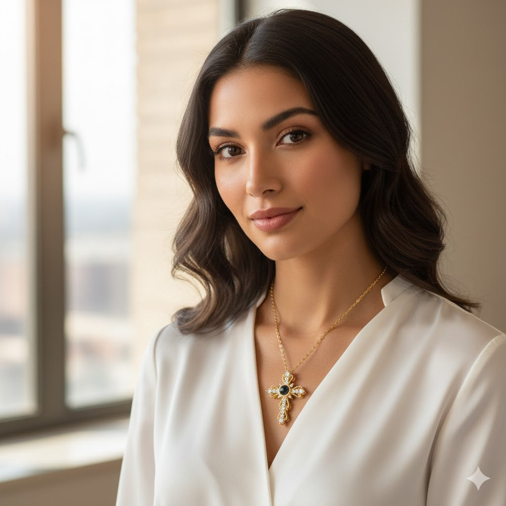 Collar "Sello de Amor" - La Cruz que Susurra "Te Amo" en 100 Idiomas