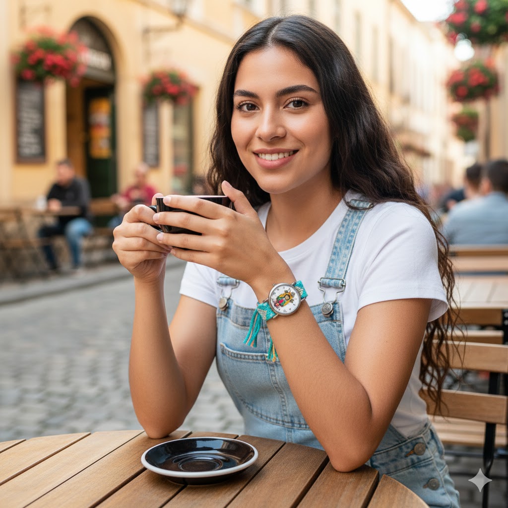 Reloj Virgen Guadalupe Dorado Tejido Art