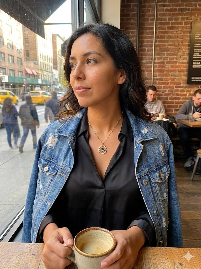 Collar "Saturno Místico" - El Destello Dorado de tu Universo Personal